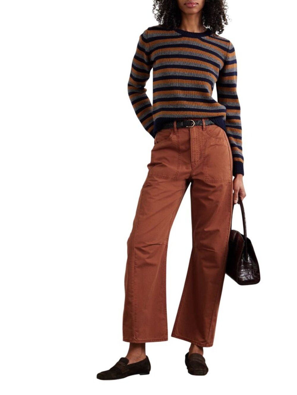 Veronica Beard Sloan High Rise Barrel Leg Pants in 29 Orange Red Womens Jeans